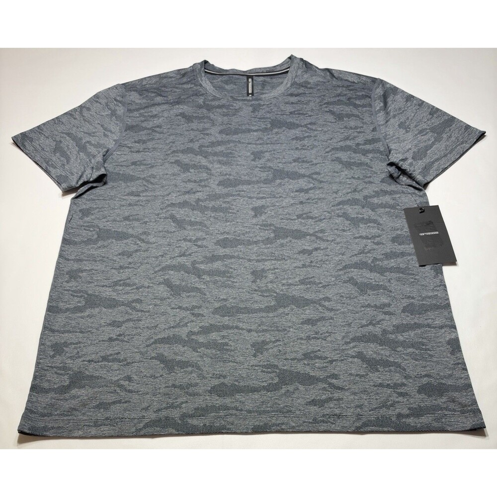 Ten Thousand Navy Camo Knit Shirt Performance Short Sleeve Gym Training NWT New